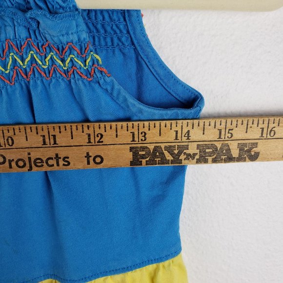 Hannah Anderson Girl's Size 120 Twirl Colorblock Dress Tank Sleeve 100% Cotton - Picture 2 of 7